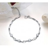 The Queen of Quality Female Platinum Plating Titanium Bracelet With Rhinestone