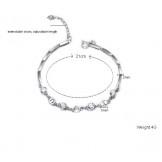 The Queen of Quality Female Platinum Plating Titanium Bracelet With Rhinestone