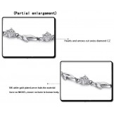 Well-known for Its Fine Quality Female Leaf Shape Platinum Plating Titanium Bracelet With Rhinestone