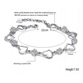 The Queen of Quality Female Sweetheart Platinum Plating Titanium Bracelet With Diamond