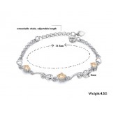 Stable Quality Female Platinum Plating Titanium Bracelet With Rhinestone
