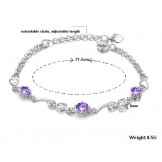 Stable Quality Female Platinum Plating Titanium Bracelet With Rhinestone
