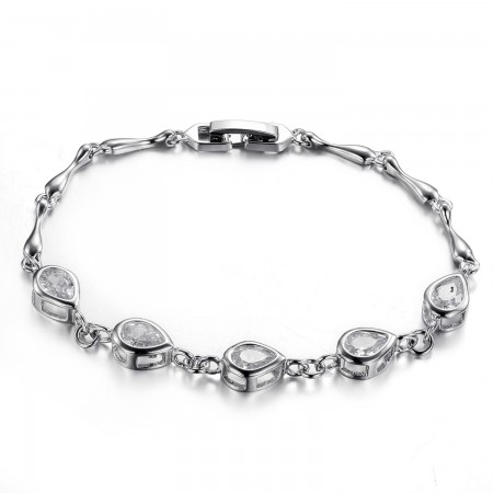 High Quality Female Platinum Plating Titanium Bracelet With Diamond