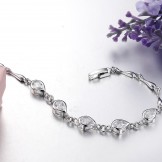 High Quality Female Platinum Plating Titanium Bracelet With Diamond