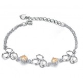 Quality and Quantity Assured Female Platinum Plating Titanium Bracelet With Diamond