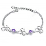 Quality and Quantity Assured Female Platinum Plating Titanium Bracelet With Diamond