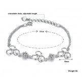Quality and Quantity Assured Female Platinum Plating Titanium Bracelet With Diamond