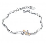 World-wide Renown Female Platinum Plating Titanium Bracelet With Diamond