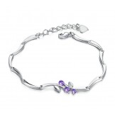 World-wide Renown Female Platinum Plating Titanium Bracelet With Diamond