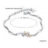 World-wide Renown Female Platinum Plating Titanium Bracelet With Diamond