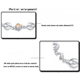 Durable in Use Female Dolphin Shape Platinum Plating Titanium Bracelet With Diamond