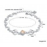 Durable in Use Female Dolphin Shape Platinum Plating Titanium Bracelet With Diamond