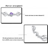 Durable in Use Female Dolphin Shape Platinum Plating Titanium Bracelet With Diamond