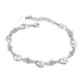 Durable in Use Female Platinum Plating Titanium Bracelet With Diamond