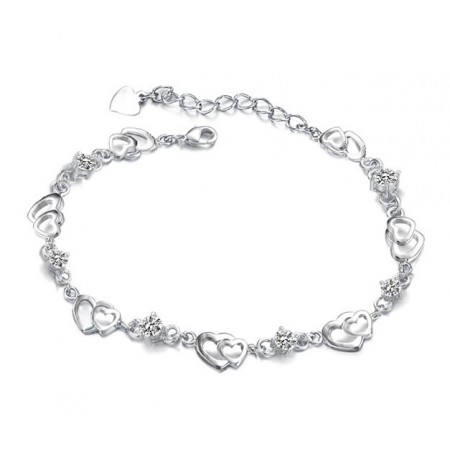 Durable in Use Female Platinum Plating Titanium Bracelet With Diamond