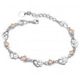 Durable in Use Female Platinum Plating Titanium Bracelet With Diamond