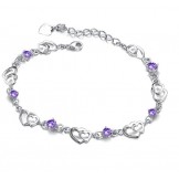 Durable in Use Female Platinum Plating Titanium Bracelet With Diamond