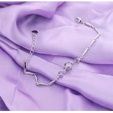 Stable Quality Female Purple Platinum Plating Titanium Bracelet With Diamond