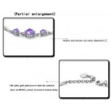 Stable Quality Female Purple Platinum Plating Titanium Bracelet With Diamond