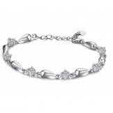Quality and Quantity Assured Female Platinum Plating Titanium Bracelet With Diamond