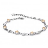 Complete in Specifications Female Platinum Plating Titanium Bracelet With Diamond