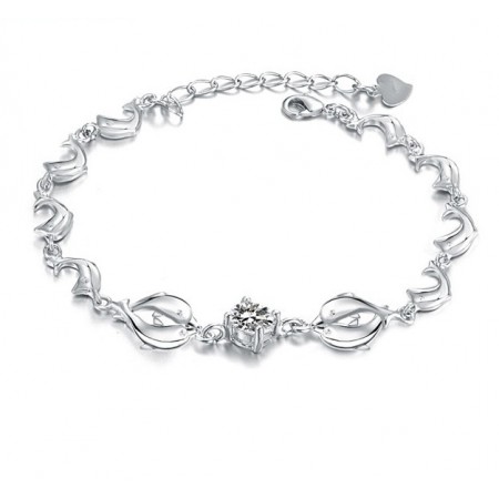 Reliable Quality Female Dolphin Shape Platinum Plating Titanium Bracelet With Diamond