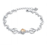 Reliable Quality Female Dolphin Shape Platinum Plating Titanium Bracelet With Diamond