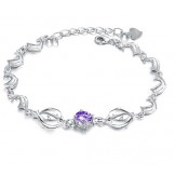 Reliable Quality Female Dolphin Shape Platinum Plating Titanium Bracelet With Diamond