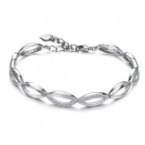 The Queen of Quality Female Platinum Plating Titanium Bracelet With Diamond