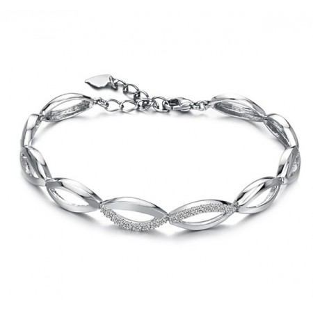 The Queen of Quality Female Platinum Plating Titanium Bracelet With Diamond