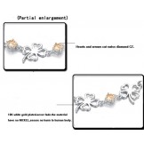 High Quality Female Clover Shape Platinum Plating Titanium Bracelet With Diamond