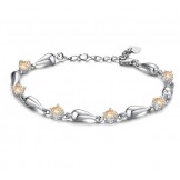 Excellent Quality Female Water Drop Platinum Plating Titanium Bracelet With Diamond