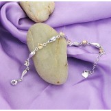 Excellent Quality Female Water Drop Platinum Plating Titanium Bracelet With Diamond