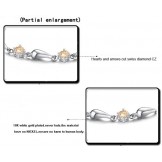 Excellent Quality Female Water Drop Platinum Plating Titanium Bracelet With Diamond