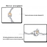 Complete in Specifications Female Apple Shape Platinum Plating Titanium Bracelet With Diamond