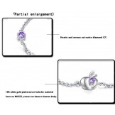 Complete in Specifications Female Apple Shape Platinum Plating Titanium Bracelet With Diamond