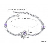 Complete in Specifications Female Apple Shape Platinum Plating Titanium Bracelet With Diamond