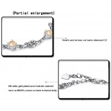 High Quality Female Hollow Platinum Plating Titanium Bracelet With Diamond