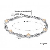 High Quality Female Hollow Platinum Plating Titanium Bracelet With Diamond
