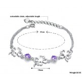 Excellent Quality Female Clover Shape Platinum Plating Titanium Bracelet