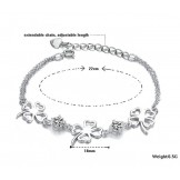 Excellent Quality Female Clover Shape Platinum Plating Titanium Bracelet