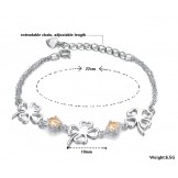 Excellent Quality Female Clover Shape Platinum Plating Titanium Bracelet