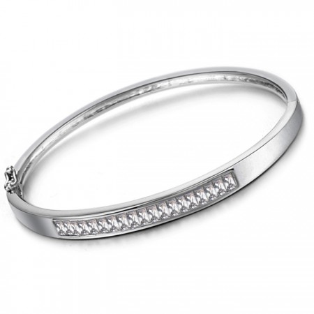 Reliable Quality Female Allergy Free Platinum Plating Titanium Bangle With Diamond