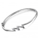 Quality and Quantity Assured Female Allergy Free Platinum Plating Titanium Bangle With Rhinestone