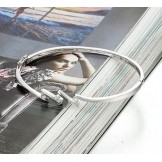 Quality and Quantity Assured Female Allergy Free Platinum Plating Titanium Bangle With Rhinestone