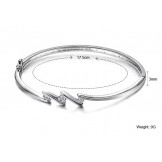 Quality and Quantity Assured Female Allergy Free Platinum Plating Titanium Bangle With Rhinestone