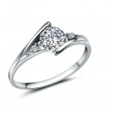 Durable in Use Female Platinum Plating Titanium Ring With Rhinestone