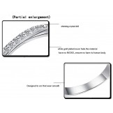 High Quality Female Platinum Plating Titanium Ring With Rhinestone