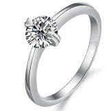 Quality and Quantity Assured Female Platinum Plating Titanium Ring With Rhinestone