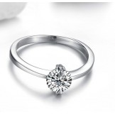 Quality and Quantity Assured Female Platinum Plating Titanium Ring With Rhinestone